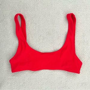 WTFX Red Rib Bikini Top Palm Springs